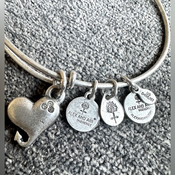 Alex and Ani Cupid's Heart Charm Bangle Bracelet - Picture 3 of 3